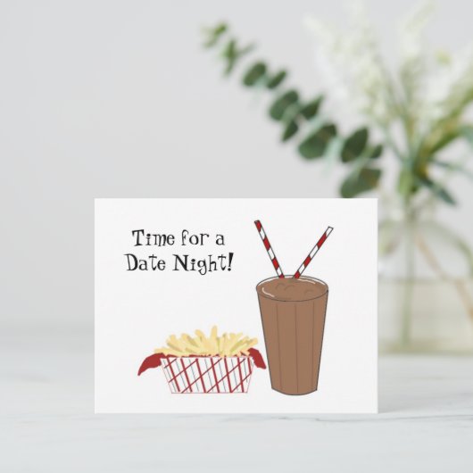 Fries und ein Milchshake Postkarte (Stehend Vorderseite)