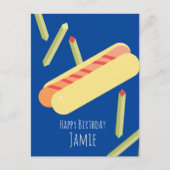 Fries und Hotdogs Geburtsname Postkarte (Vorderseite)