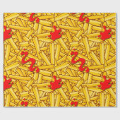 Fries und Ketchup Funny Geschenkpapier (Flach)