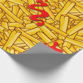 Fries und Ketchup Funny Geschenkpapier (Ecke)