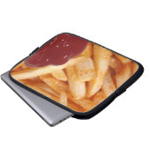 Fries und Ketchup Laptopschutzhülle (Vorne Knopf)