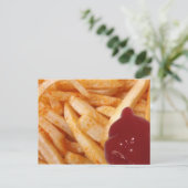 Fries und Ketchup Postkarte (Stehend Vorderseite)