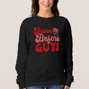 Fries vor Typ Niedliche Liebe Vintagen Frauen Männ Sweatshirt