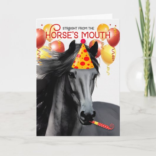Friesan Black Horse Funny Birthday Karte (Vorderseite)