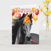 Friesan Black Horse Funny Birthday Karte (Gelbe Blume)