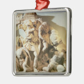 Friesdetail einer Kampfszene Silbernes Ornament (Links)