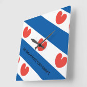 Friese klok met pompeblêd quadratische wanduhr (Winkel)