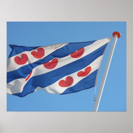 Friese Vlag, friesische Flagge, Foto Poster von Fr (Vorne)