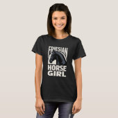 Friesenpferd Mädchen T-Shirt (Vorne ganz)
