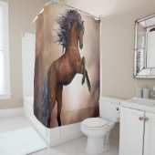 Friesenpferd mit scheußlichen Wolken Duschvorhang (Beispiel)