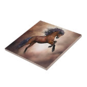 Friesenpferd mit scheußlichen Wolken Fliese (Seite)