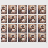 Friesenpferd mit scheußlichen Wolken Geschenkpapier (Flach)