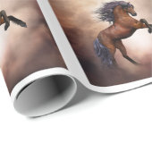 Friesenpferd mit scheußlichen Wolken Geschenkpapier (Rolleneckpunkt)