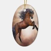 Friesenpferd mit scheußlichen Wolken Keramikornament (Links)