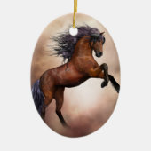 Friesenpferd mit scheußlichen Wolken Keramikornament (Vorne)