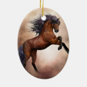 Friesenpferd mit scheußlichen Wolken Keramikornament (Hinten)