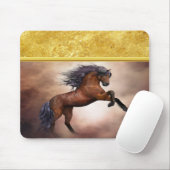 Friesenpferd mit scheußlichen Wolken Mousepad (Mit Mouse)