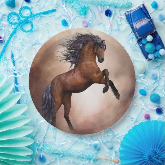 Friesenpferd mit scheußlichen Wolken Pappteller (Party)