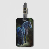 Friesian, black hallion phengst gepäckanhänger (Vorderseite Vertikal)