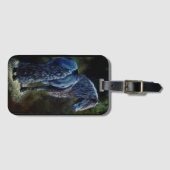 Friesian, black hallion phengst gepäckanhänger (Vorderseite (Horizontal))
