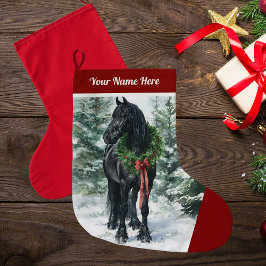 Friesian Christmas Strumpf for Horse Lovers Großer Weihnachtsstrumpf