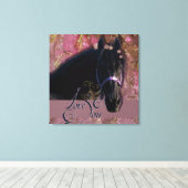 Friesian DIAMOND Portrait - Wrapped Canvas Leinwanddruck (Insitu (Holzboden))