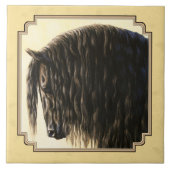 Friesian Draft Horellow Fliese (Vorderseite)