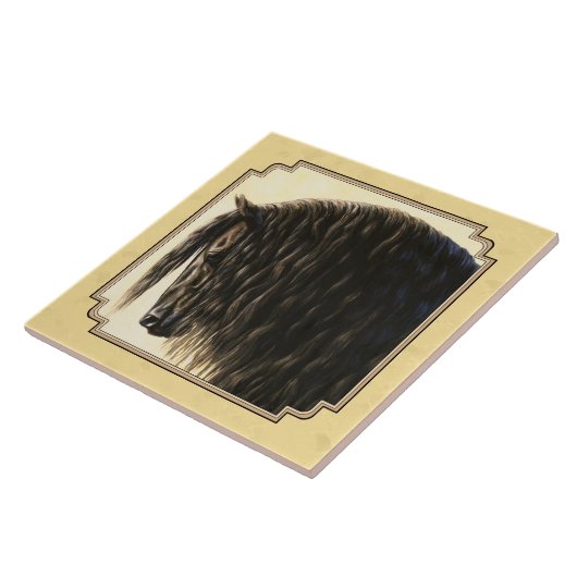 Friesian Draft Horellow Fliese (Seite)