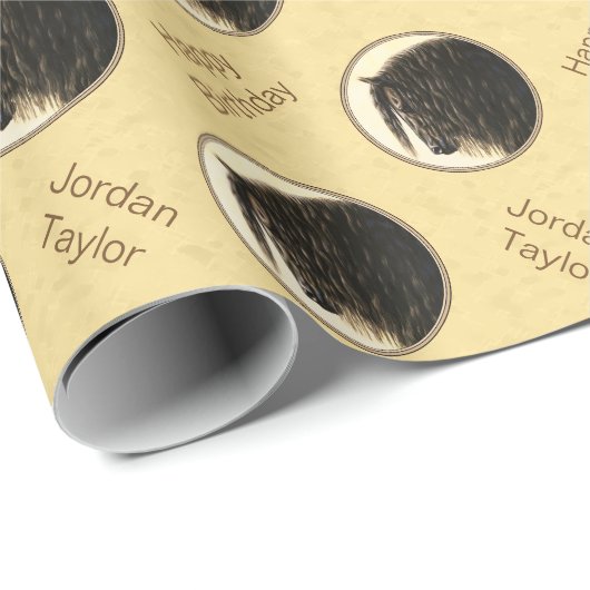 Friesian Draft Horellow Geschenkpapier (Rolleneckpunkt)