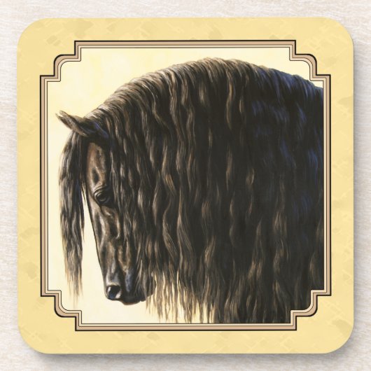 Friesian Draft Horellow Getränkeuntersetzer (Vorderseite)
