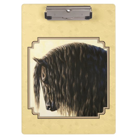 Friesian Draft Horellow Klemmbrett (Vorderseite)