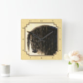 Friesian Draft Horellow Quadratische Wanduhr (Zuhause)