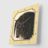 Friesian Draft Horellow Quadratische Wanduhr (Winkel)