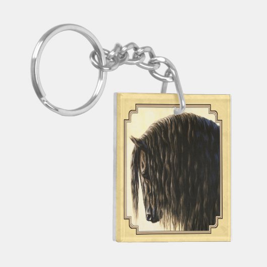 Friesian Draft Horellow Schlüsselanhänger (Vorderseite links)