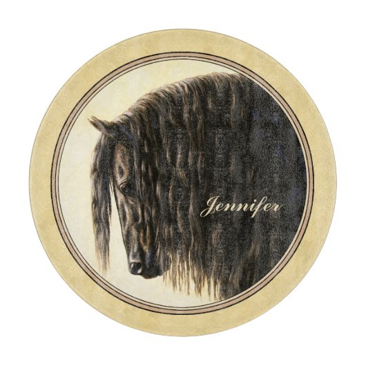 Friesian Draft Horellow Schneidebrett (Vorderseite)