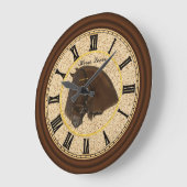 Friesian Draft Horse mit schwarzen Zahlen Große Wanduhr (Winkel)