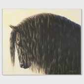 Friesian Draft Horse Portrait Geschenkpapier (Flach)