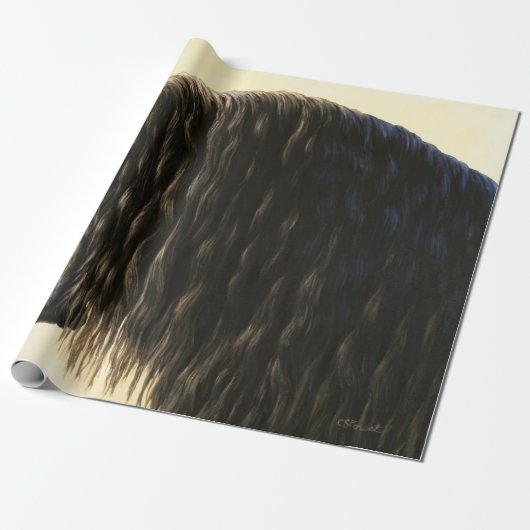 Friesian Draft Horse Portrait Geschenkpapier (Ungerollt)