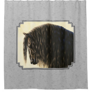 Friesian Draft Horse Silver Gray Duschvorhang