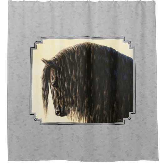 Friesian Draft Horse Silver Gray Duschvorhang (Vorderseite)
