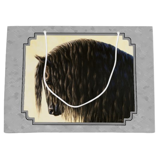 Friesian Draft Horse Silver Gray Große Geschenktüte (Vorderseite)