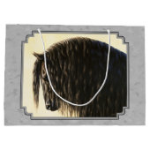 Friesian Draft Horse Silver Gray Große Geschenktüte (Rückseite)
