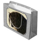 Friesian Draft Horse Silver Gray Große Geschenktüte (Rückseite Schrägansicht)