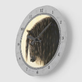 Friesian Draft Horse Silver Gray Große Wanduhr (Winkel)