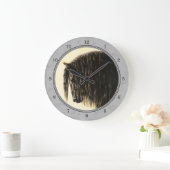 Friesian Draft Horse Silver Gray Große Wanduhr (Zuhause)