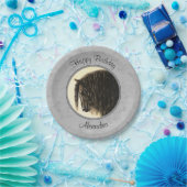 Friesian Draft Horse Silver Gray Pappteller (Party)