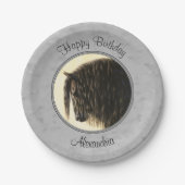Friesian Draft Horse Silver Gray Pappteller (Vorderseite)