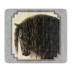 Friesian Draft Horse Silver Gray Schneidebrett