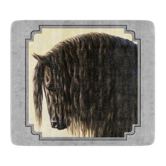 Friesian Draft Horse Silver Gray Schneidebrett (Vorderseite)