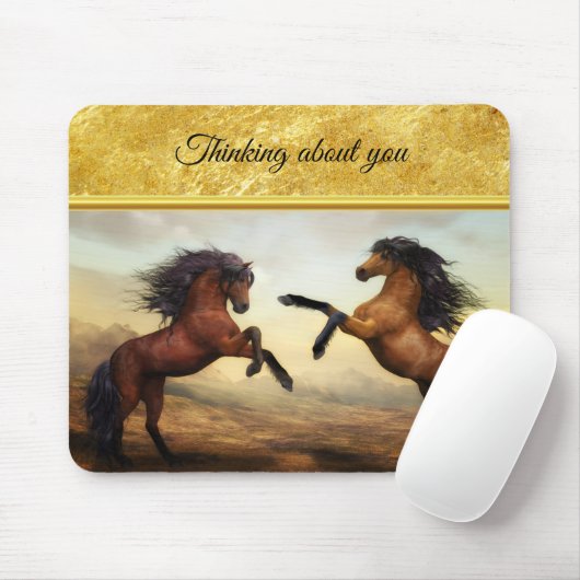Friesian Draft Horses in the rocky mountain tal Mousepad (Mit Mouse)